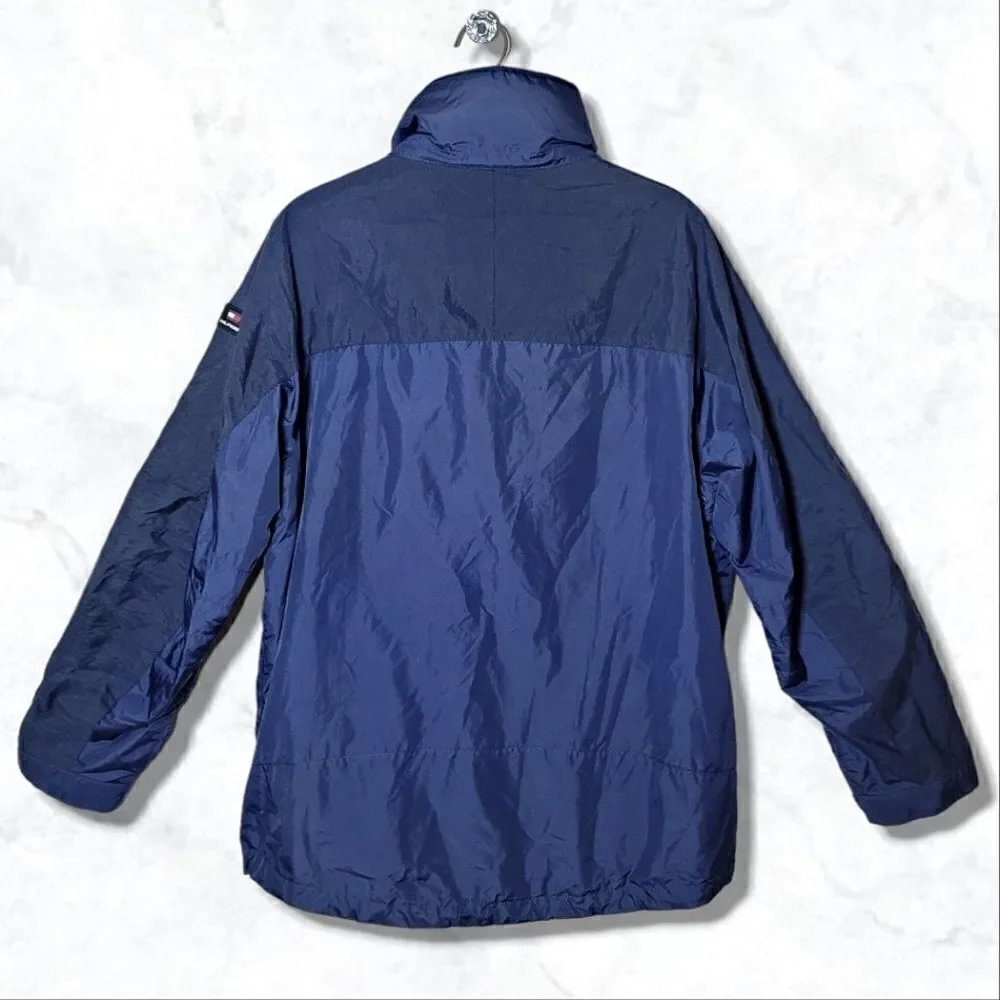 Tommy Hilfiger Performance Blue Hooded Windbreaker Winter Coat